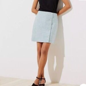 LOFT Mini Skirt in Blue Shimmer